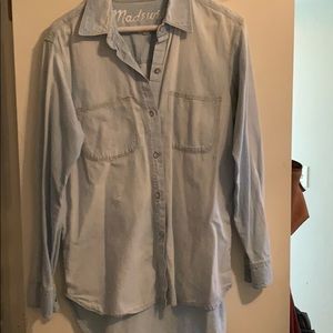 Madewell distressed chambray shirt size S